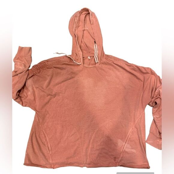 Free People Movement oversized lightweight hoodie.  Size: S.  Distressed - Picture 1 of 6